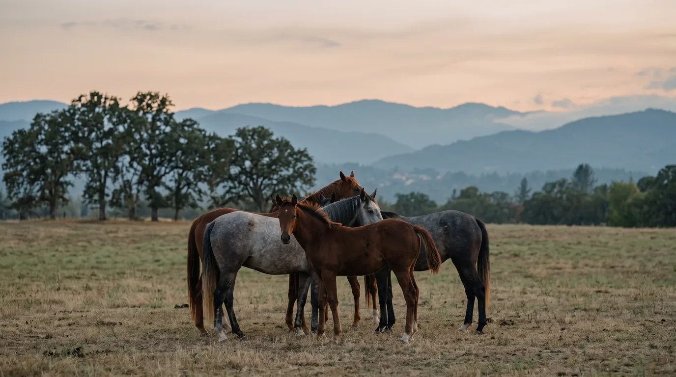Chevaux en liberté, Les Écuries de l'Ormaie, Loire